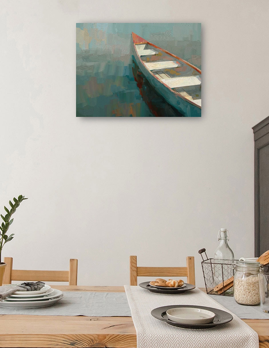 Cuadro decorativo Canoa Coral I - Impresión En Lienzo técnica mixta Navegación 6
