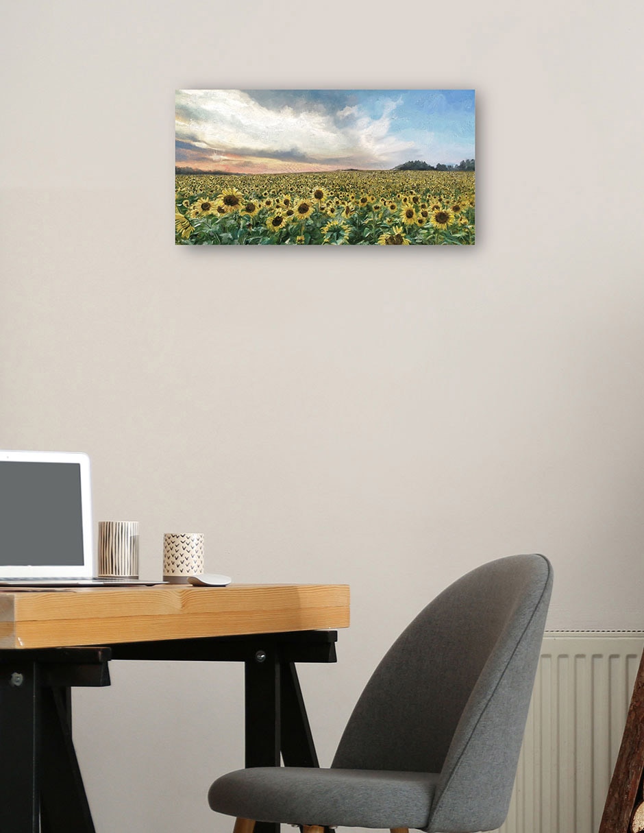 Cuadro decorativo Campos De Oro - Impresión En Lienzo técnica mixta Girasoles 8