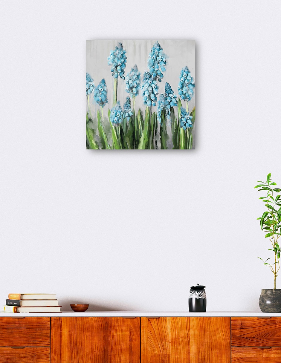 Cuadro decorativo Campanas Azules - Impresión En Lienzo técnica mixta Floración 4
