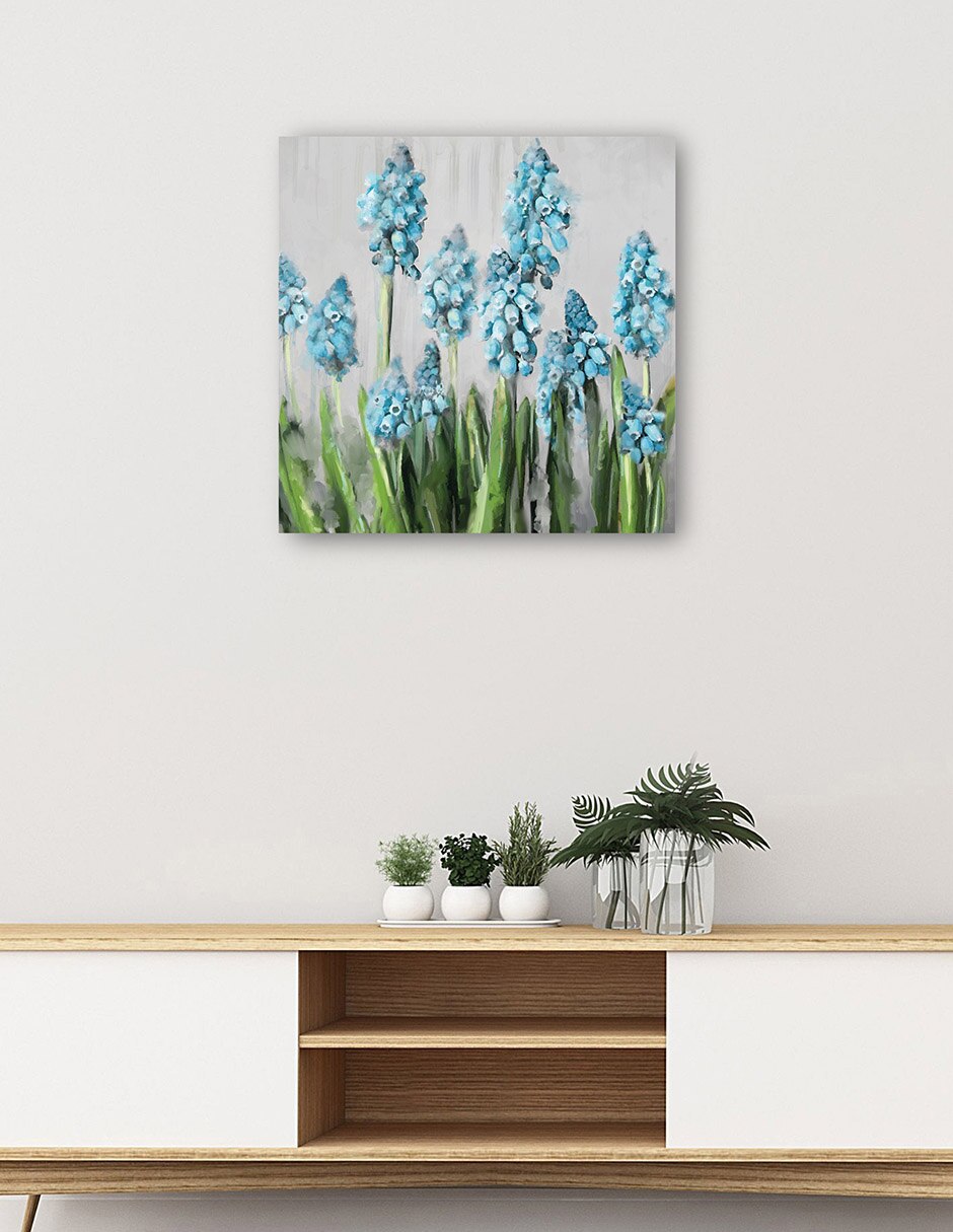 Cuadro decorativo Campanas Azules - Impresión En Lienzo técnica mixta Floración 5