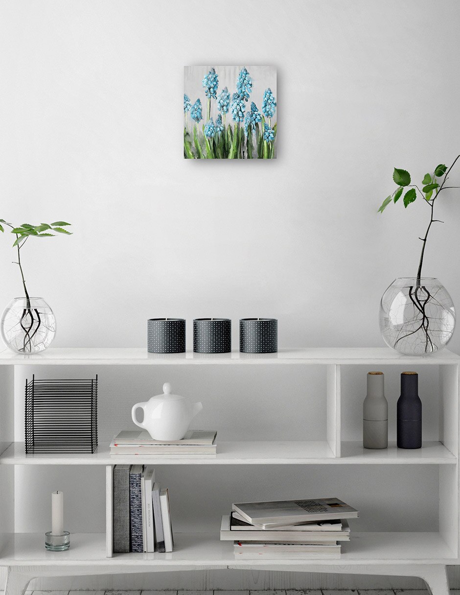 Cuadro decorativo Campanas Azules - Impresión En Lienzo técnica mixta Floración 8