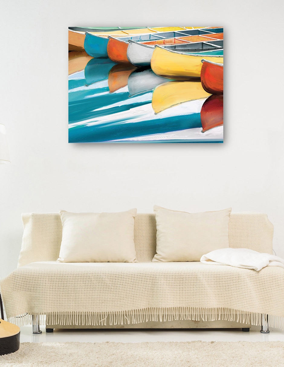 Cuadro decorativo Canoas - Impresión En Lienzo técnica mixta Navegación 4