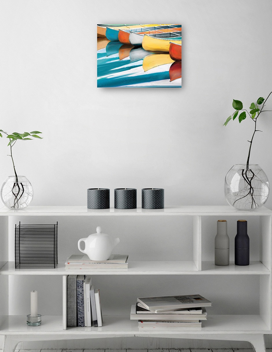 Cuadro decorativo Canoas - Impresión En Lienzo técnica mixta Navegación 8