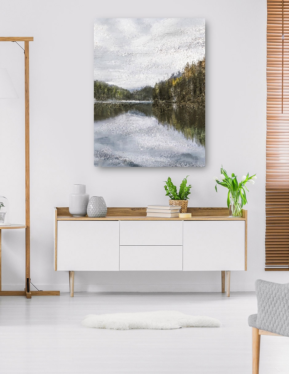 Cuadro decorativo Cielos Plateados Impresión En Lienzo técnica mixta Lagos 5