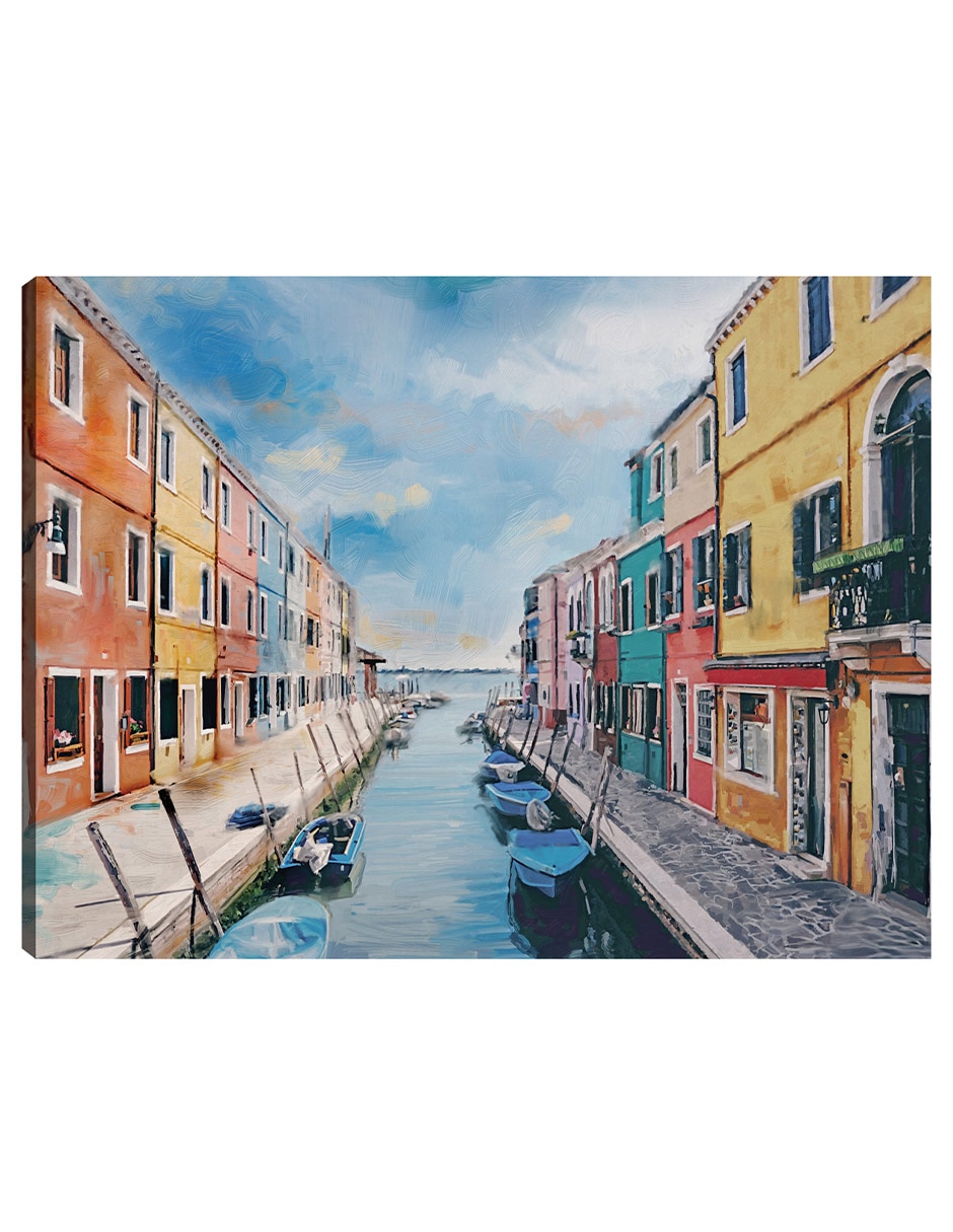 Cuadro decorativo Colores De Venecia Impresión En Lienzo técnica mixta Arquitectura