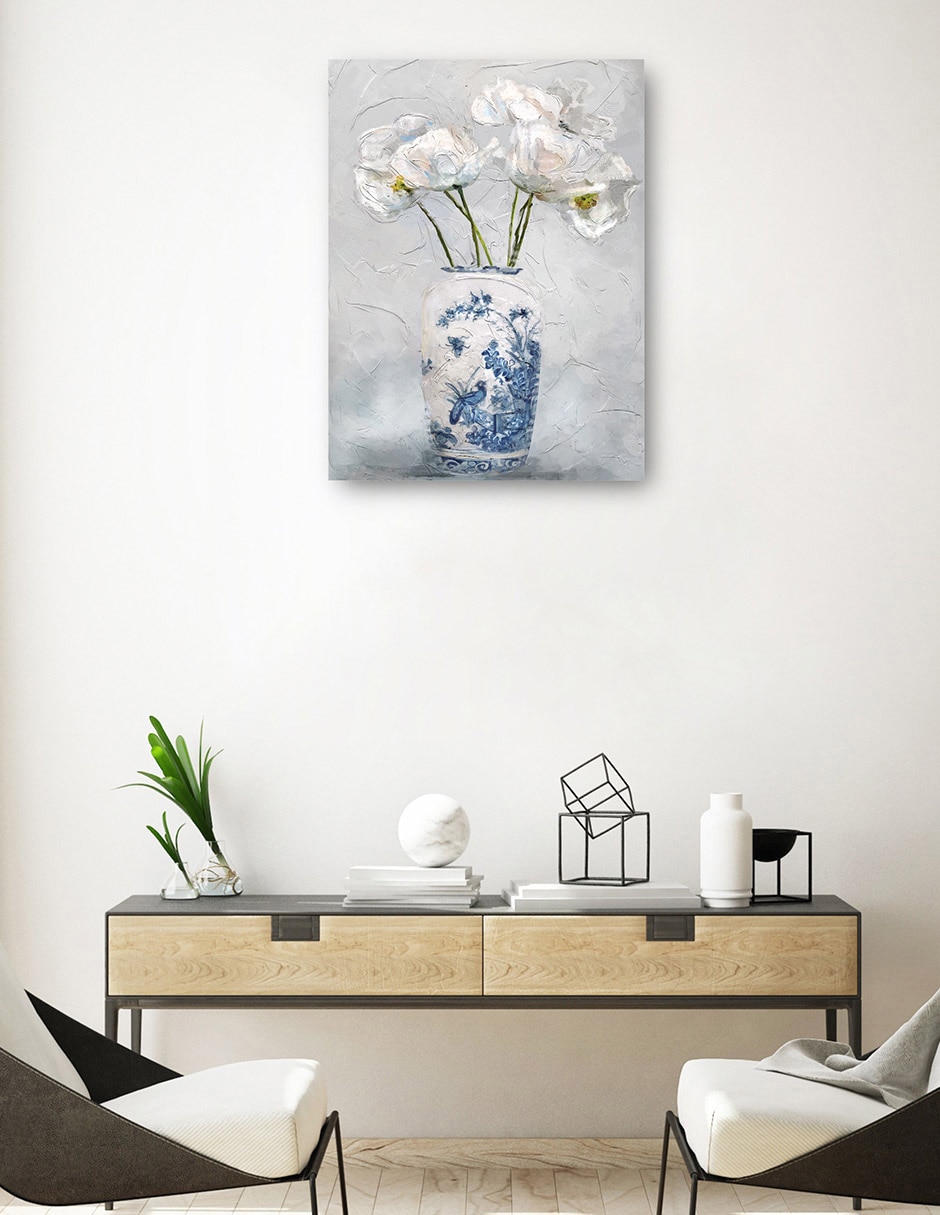 Cuadro decorativo Chinoiserie I Impresión En Lienzo técnica mixta Floreros 3
