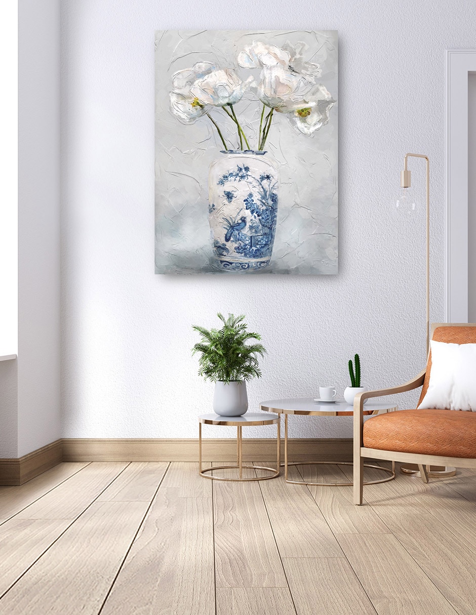 Cuadro decorativo Chinoiserie I Impresión En Lienzo técnica mixta Floreros 6