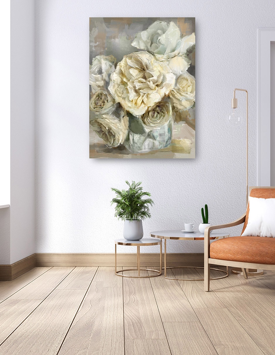 Cuadro decorativo Colección Cabaña I Impresión En Lienzo técnica mixta Arreglo Floral 6