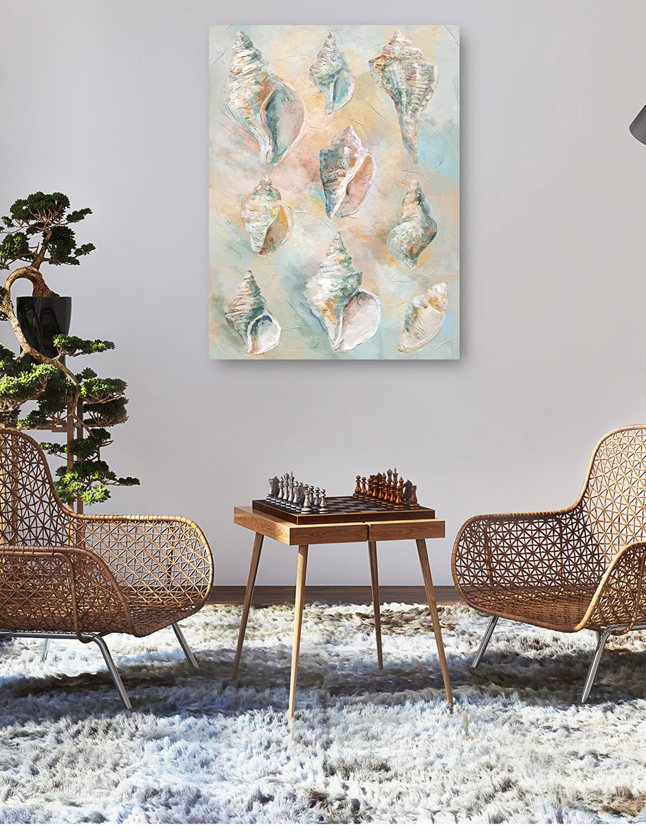 Cuadro decorativo Conchas De Tulipán Impresión En Lienzo técnica mixta Animales Marinos 5