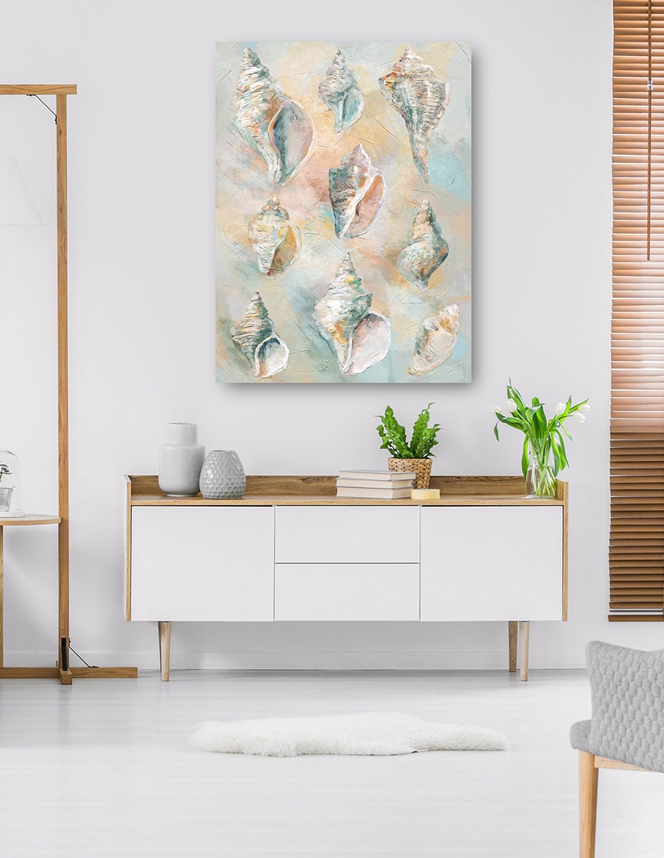 Cuadro decorativo Conchas De Tulipán Impresión En Lienzo técnica mixta Animales Marinos 6
