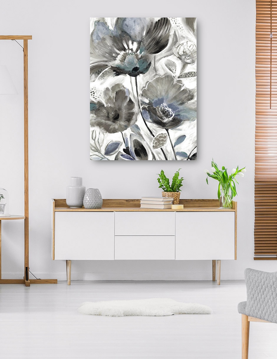 Cuadro decorativo Cobrizos I Azul Impresión En Lienzo técnica mixta Floración 6