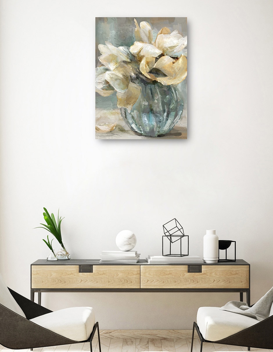Cuadro decorativo Colección Cabaña Ii Impresión En Lienzo técnica mixta Floreros 3