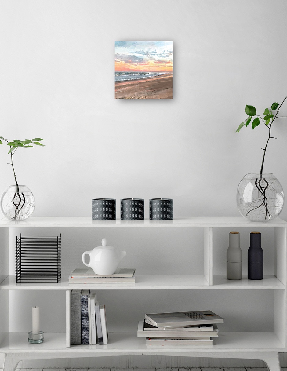 Cuadro decorativo Cielo Mandarina Impresión En Lienzo técnica mixta Playas 2