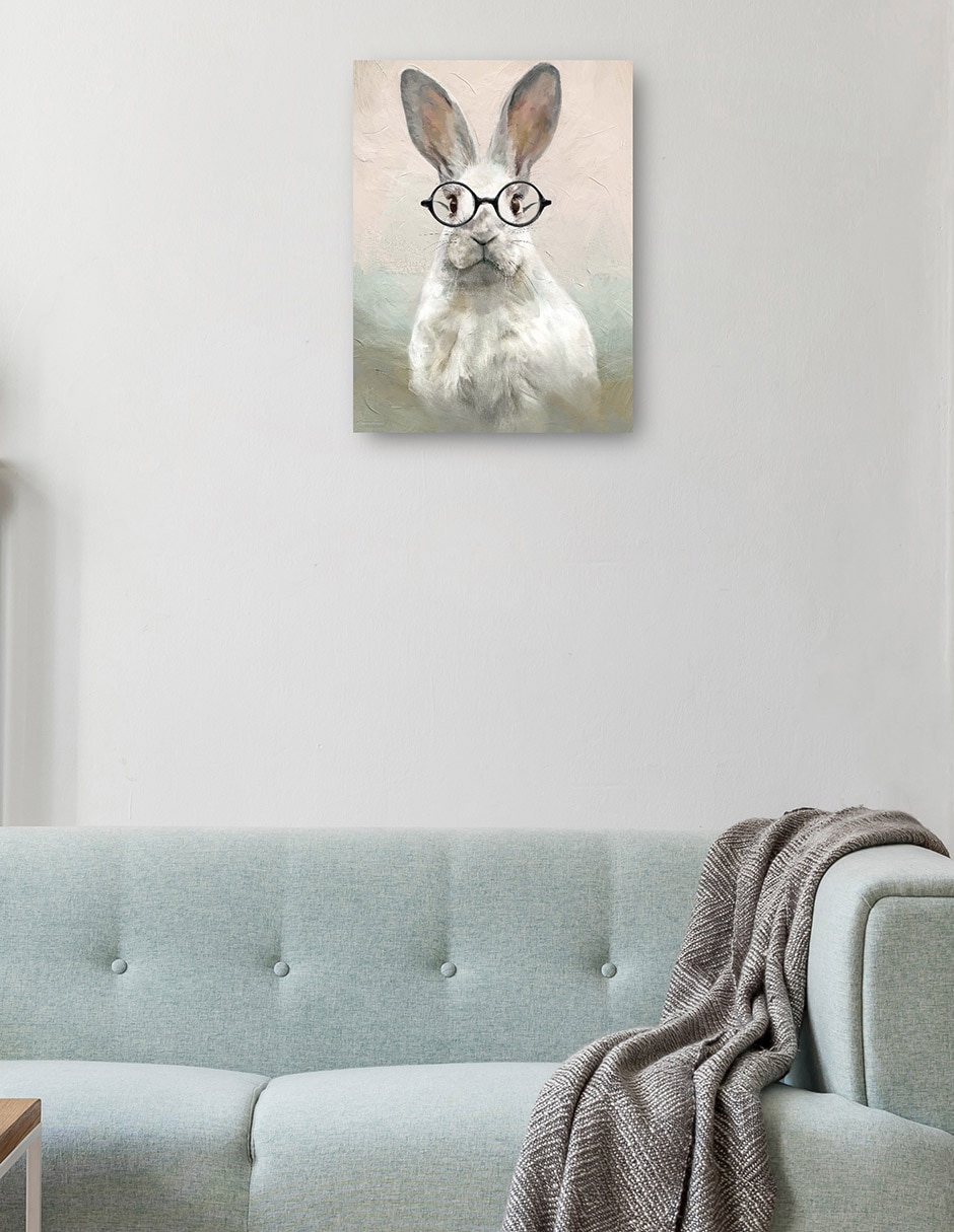 Cuadro decorativo Conejito Inteligente Impresión En Lienzo técnica mixta Animales Domésticos 2