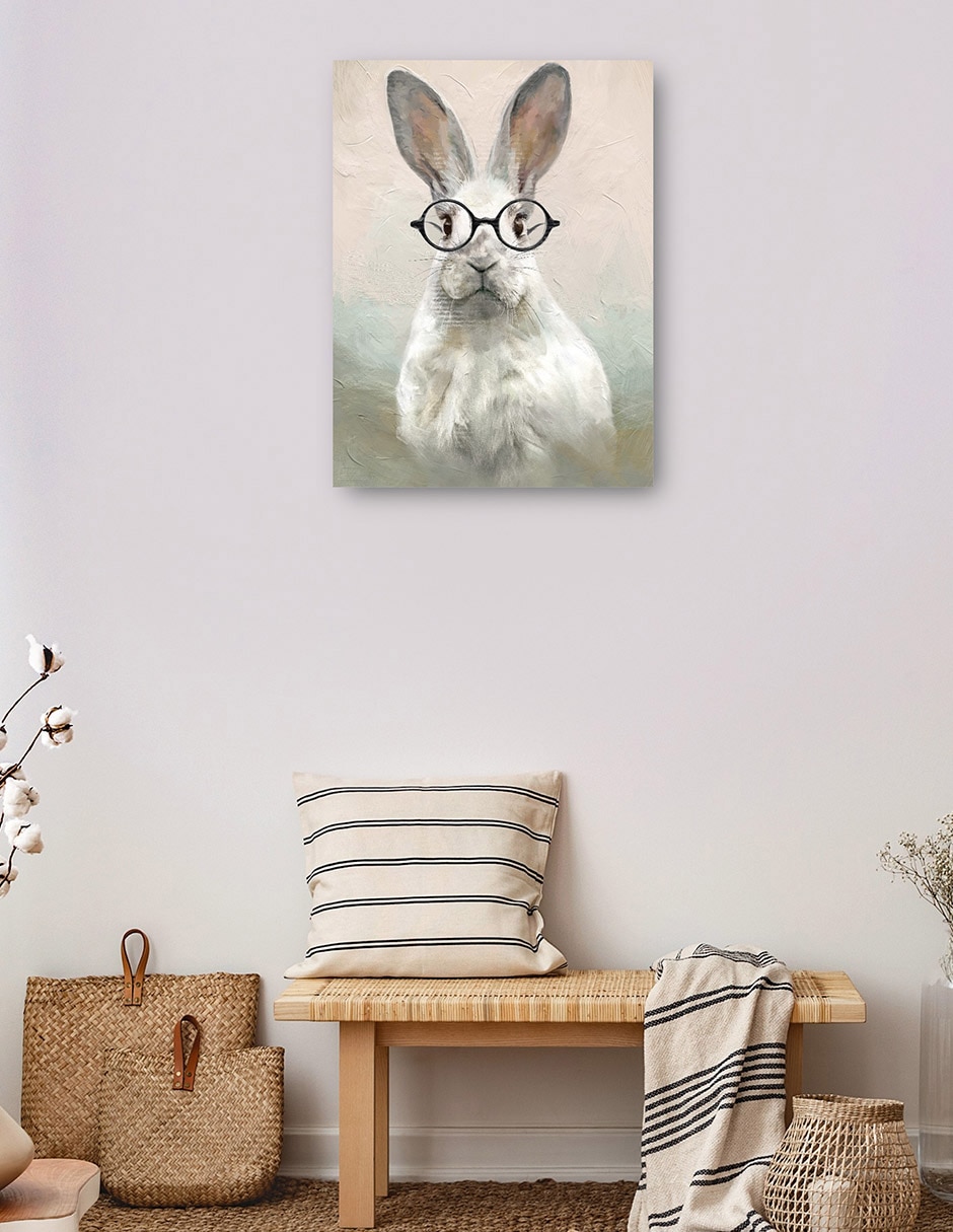 Cuadro decorativo Conejito Inteligente Impresión En Lienzo técnica mixta Animales Domésticos 3