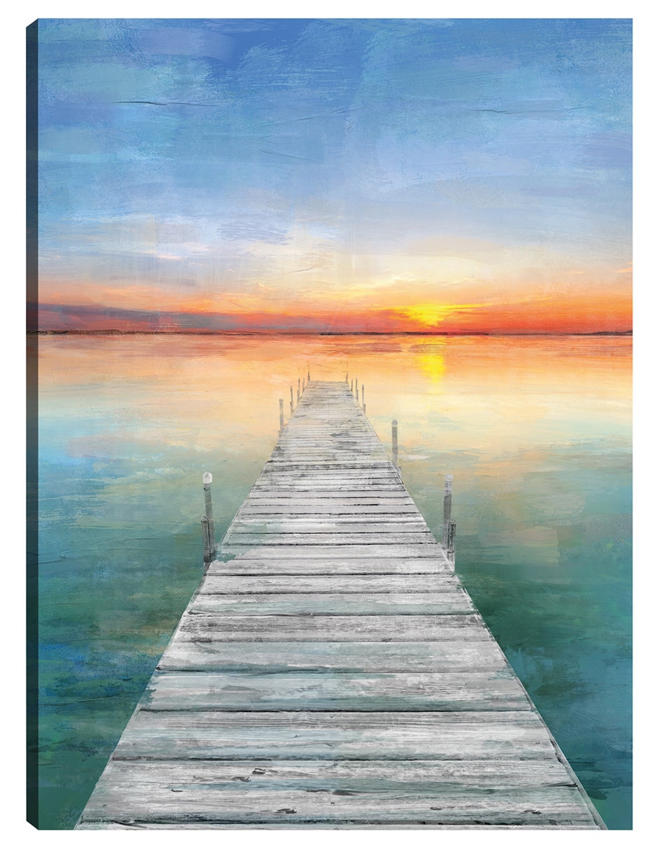 Cuadro decorativo Cielo De La Tarde Impresión En Lienzo técnica mixta Muelles