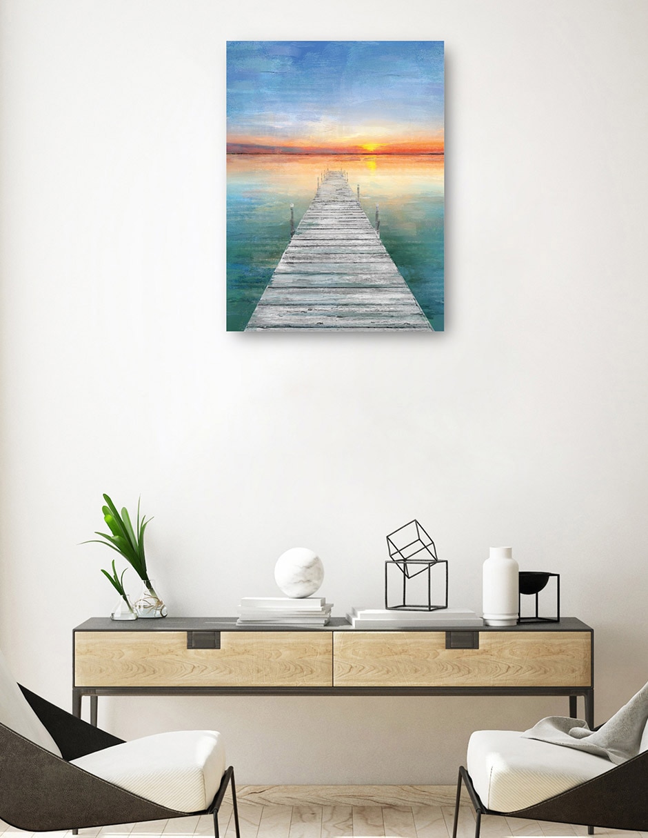 Cuadro decorativo Cielo De La Tarde Impresión En Lienzo técnica mixta Muelles 3