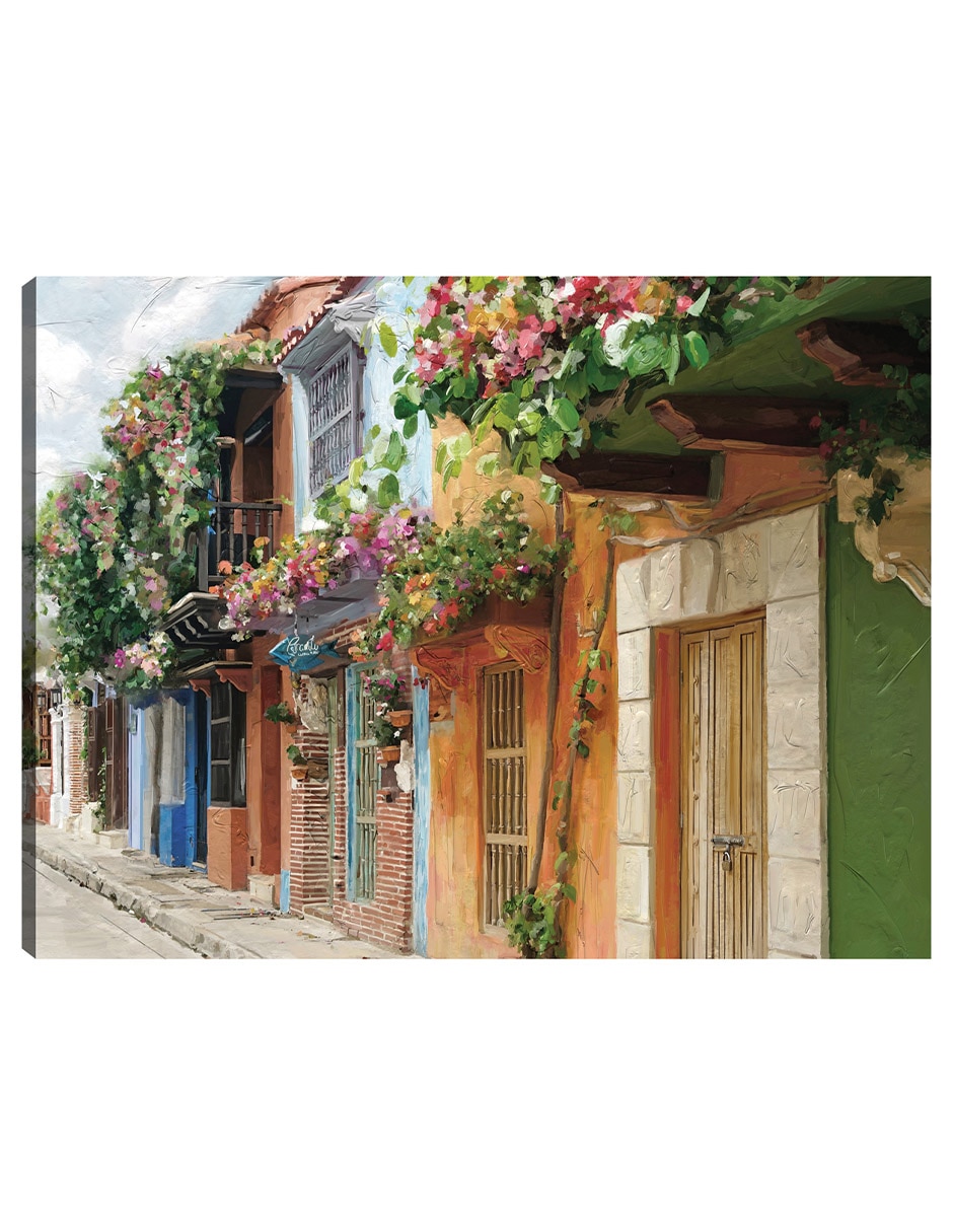 Cuadro decorativo Colores Del Pueblo Impresión En Lienzo técnica mixta Lugares Cuadro decorativo Colores Del Pueblo Impresión En Lienzo técnica mixta Lugares