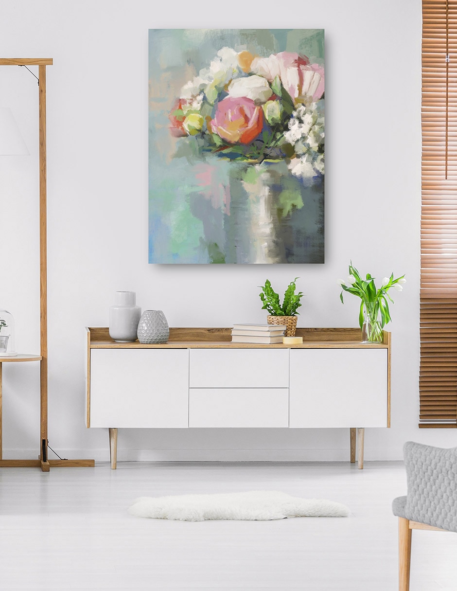 Cuadro decorativo Del Jardín De Jessica Impresión En Lienzo técnica mixta Floreros 6