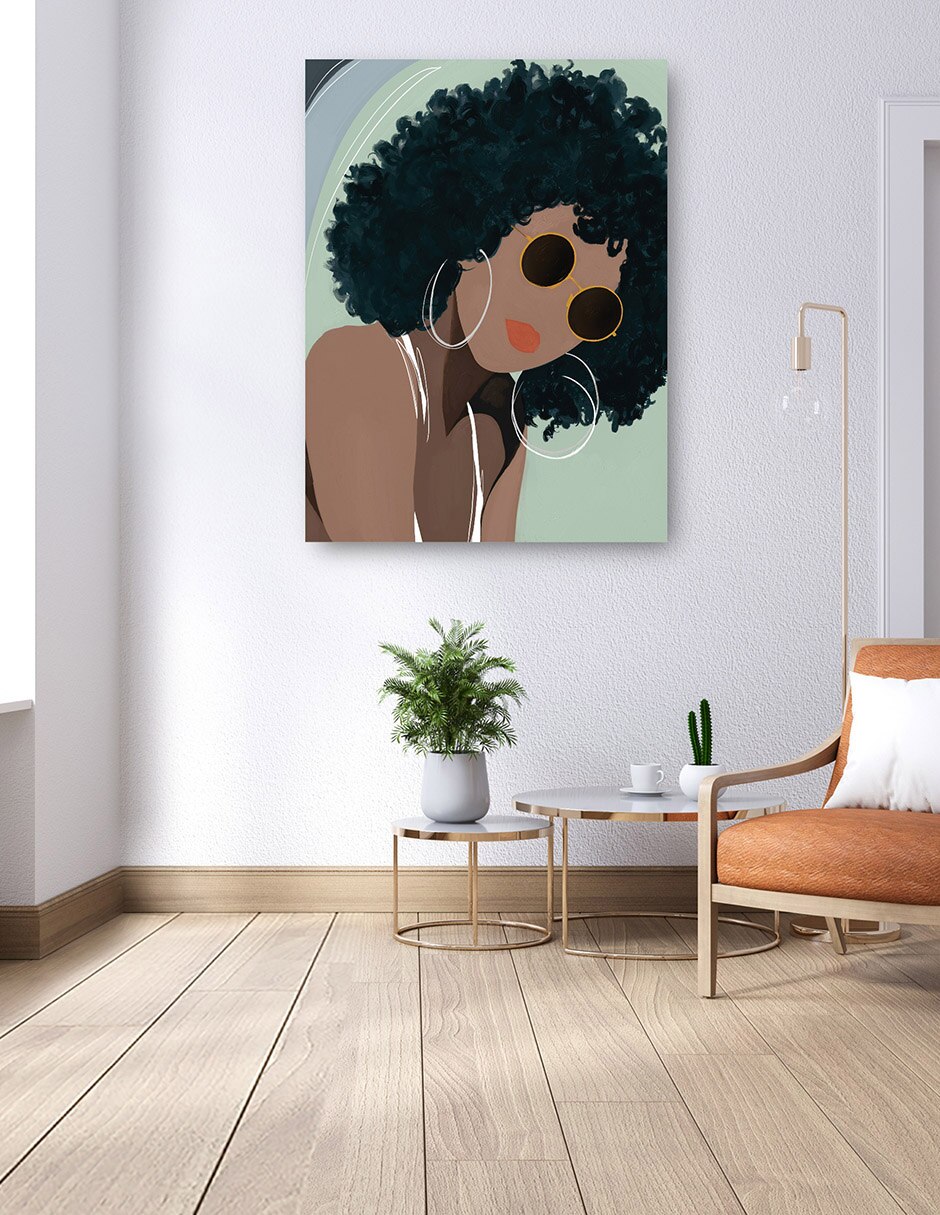 Cuadro decorativo Deja Impresión En Lienzo técnica mixta Gente 6