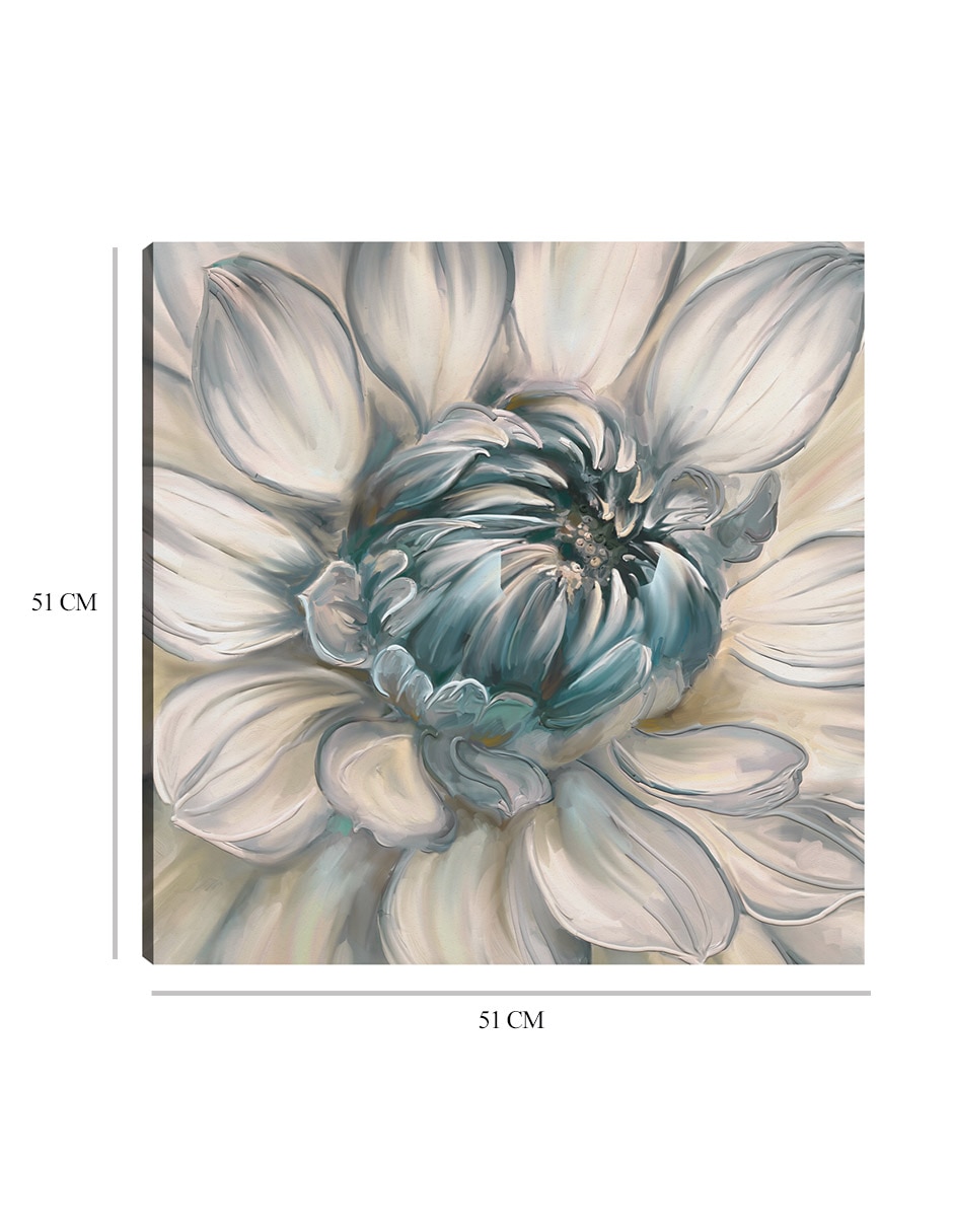 Cuadro decorativo Dalia Diurna Ii Azul Impresión En Lienzo técnica mixta Floración 9
