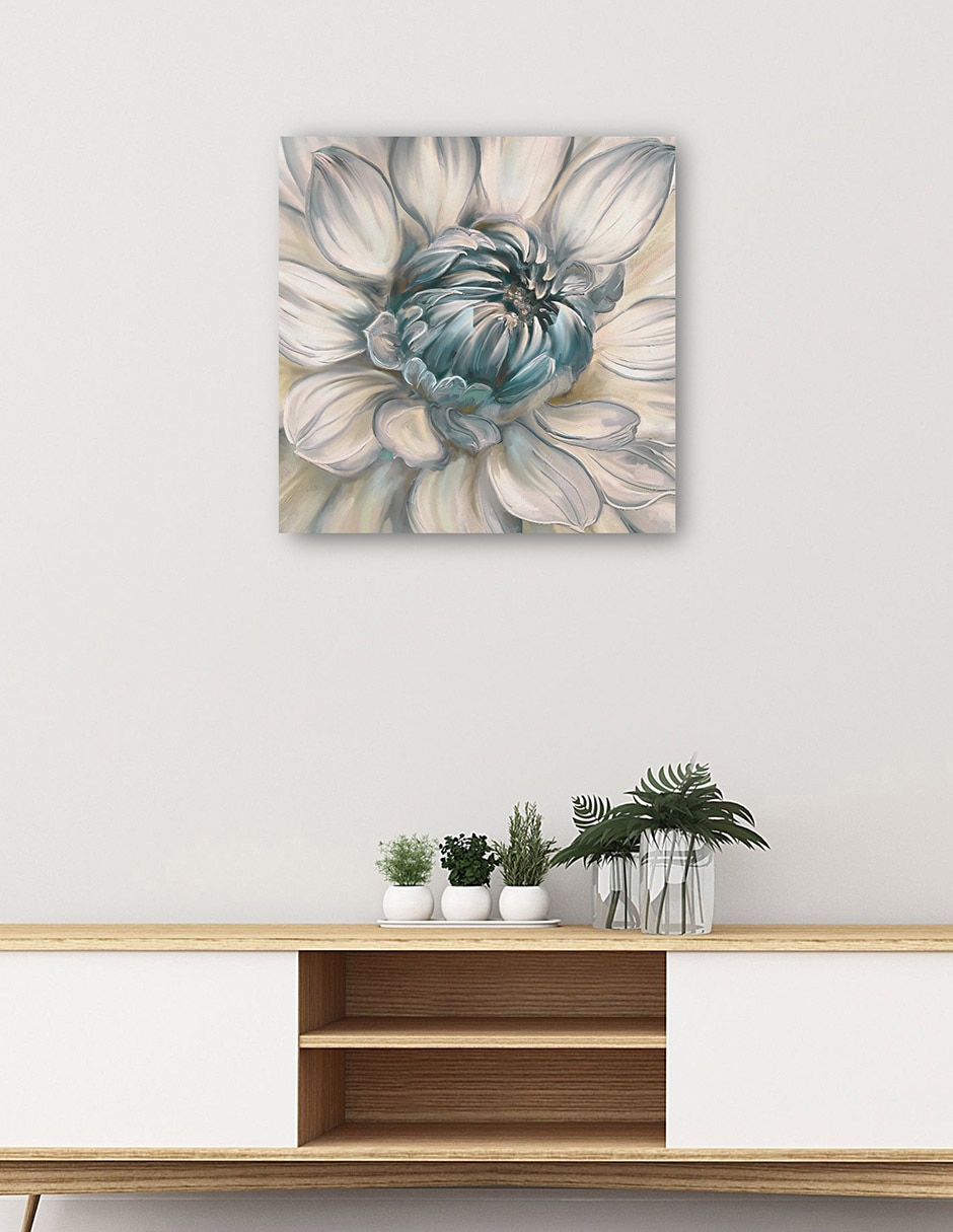Cuadro decorativo Dalia Diurna Ii Azul Impresión En Lienzo técnica mixta Floración 5