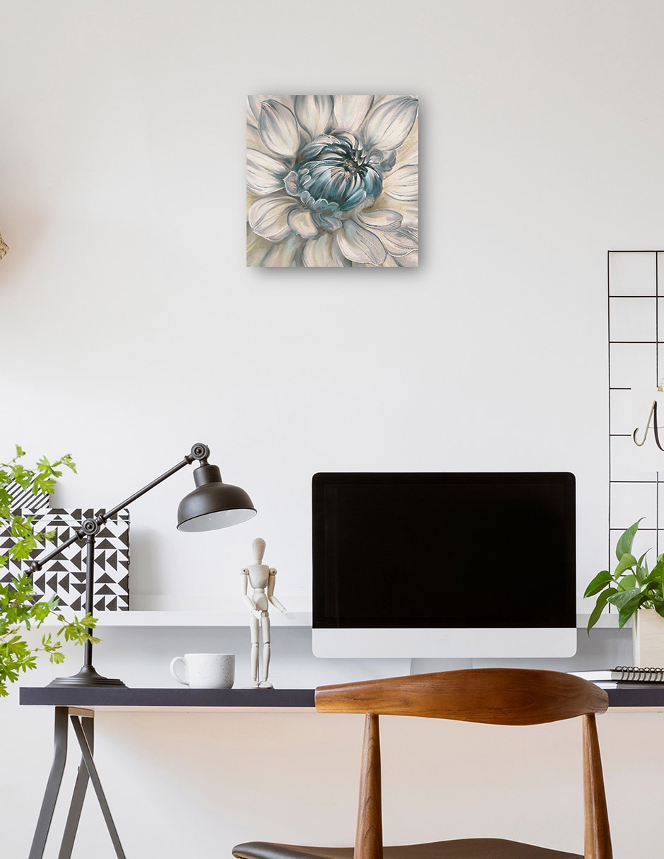 Cuadro decorativo Dalia Diurna Ii Azul Impresión En Lienzo técnica mixta Floración 7