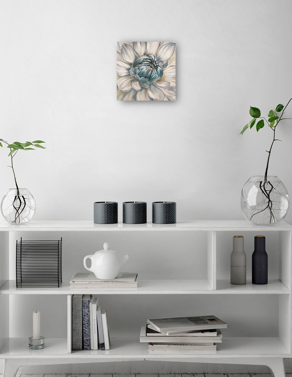 Cuadro decorativo Dalia Diurna Ii Azul Impresión En Lienzo técnica mixta Floración 8