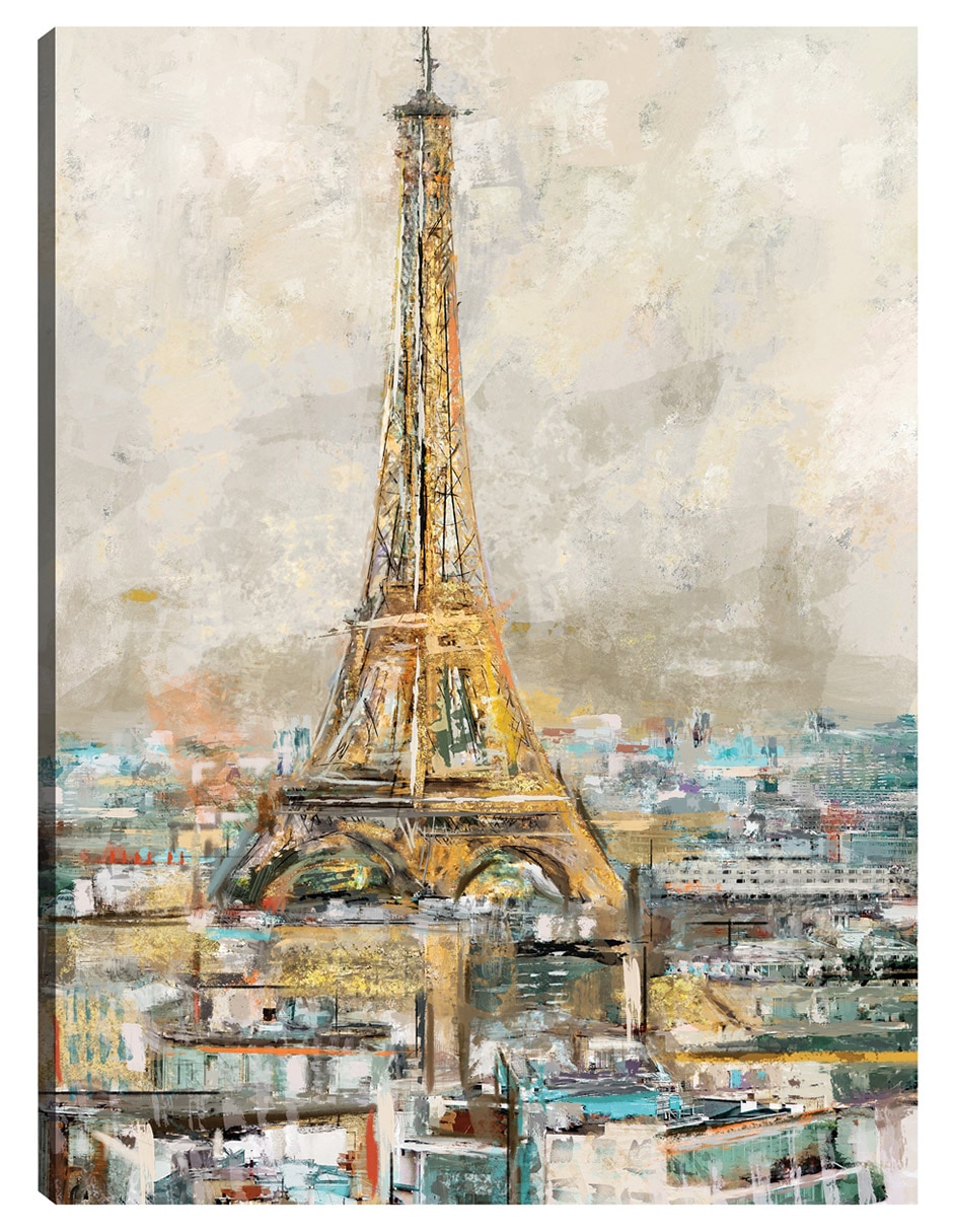 Cuadro decorativo Cuando En Paris Impresión En Lienzo técnica mixta Arquitectura