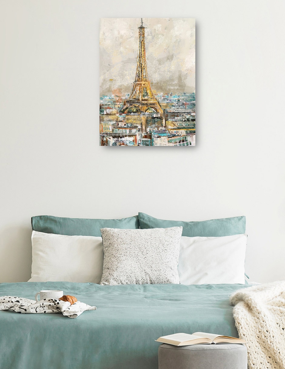 Cuadro decorativo Cuando En Paris Impresión En Lienzo técnica mixta Arquitectura 3