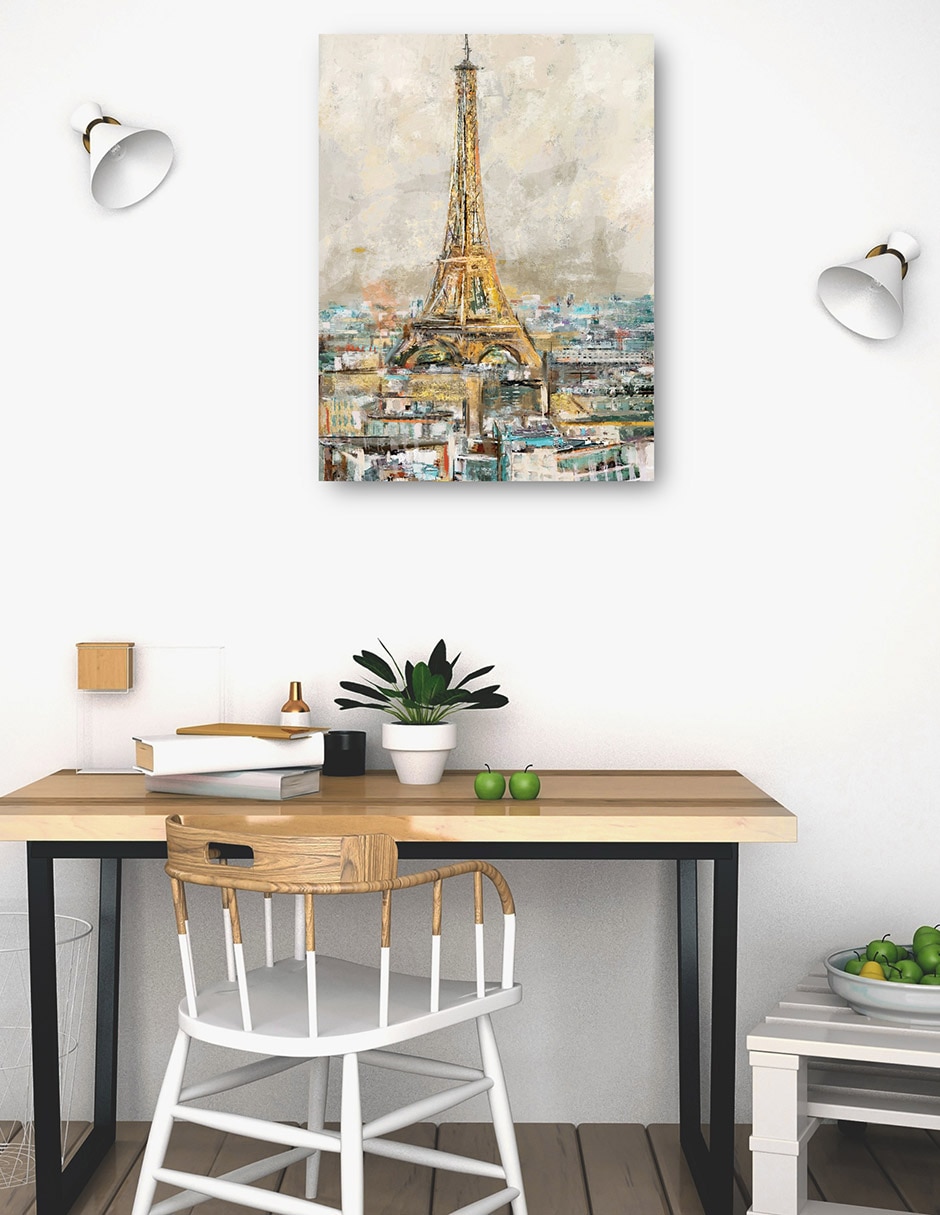 Cuadro decorativo Cuando En Paris Impresión En Lienzo técnica mixta Arquitectura 4