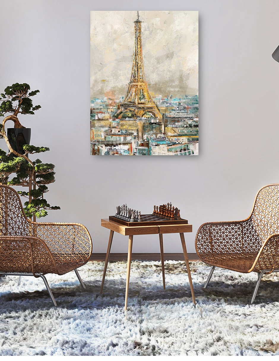 Cuadro decorativo Cuando En Paris Impresión En Lienzo técnica mixta Arquitectura 5