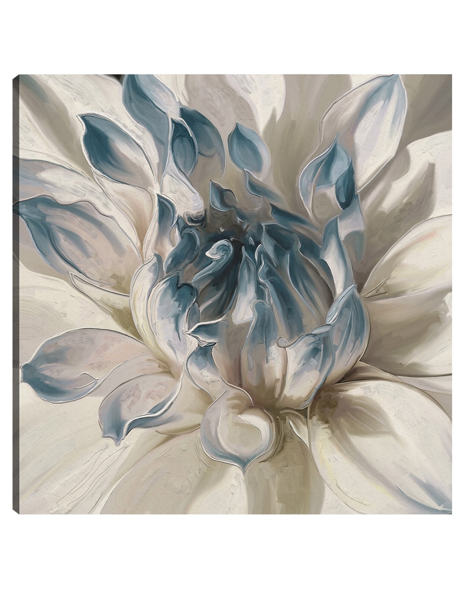 Cuadro decorativo Dalia Diurna I Azul Impresión En Lienzo técnica mixta Floración