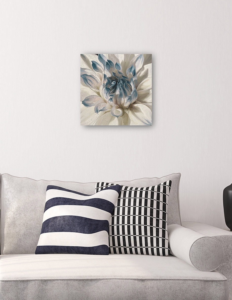 Cuadro decorativo Dalia Diurna I Azul Impresión En Lienzo técnica mixta Floración 4