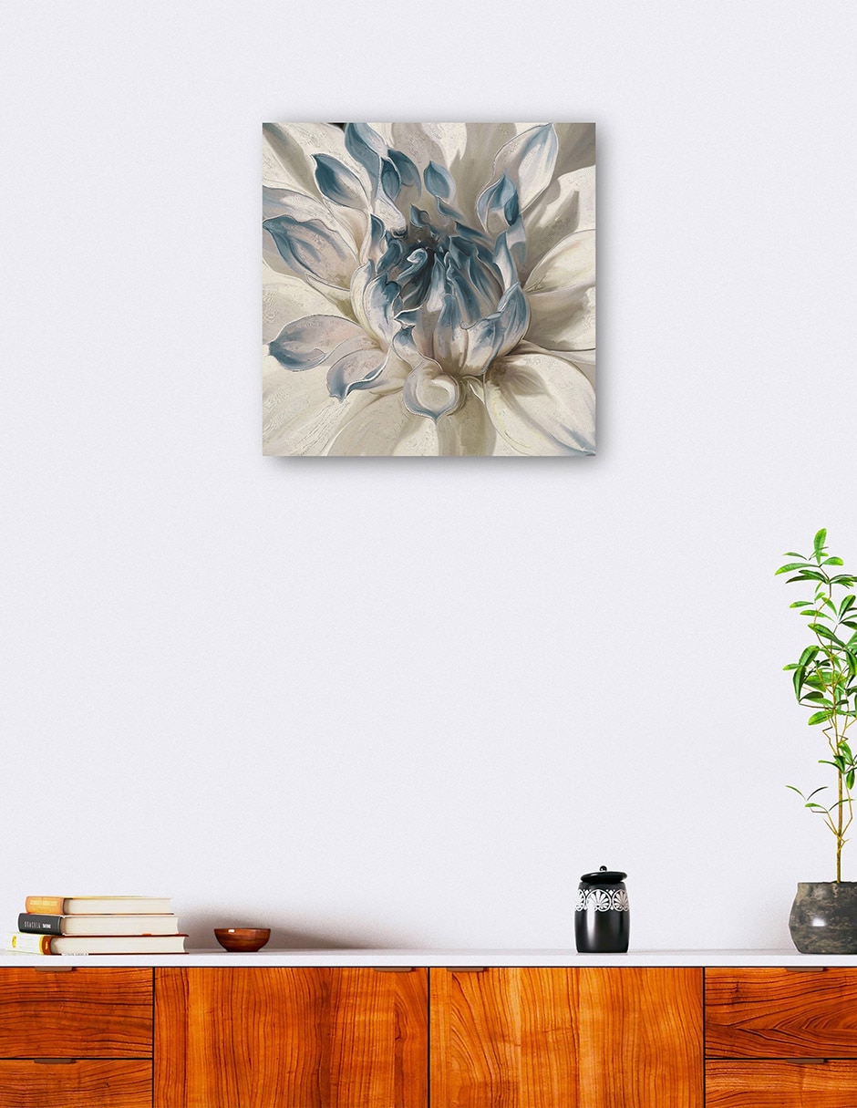 Cuadro decorativo Dalia Diurna I Azul Impresión En Lienzo técnica mixta Floración 6