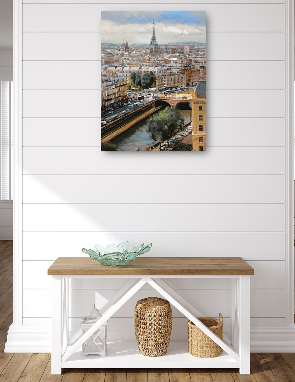 Cuadro decorativo Amanecer París Impresión En Lienzo técnica mixta Arquitectura 6