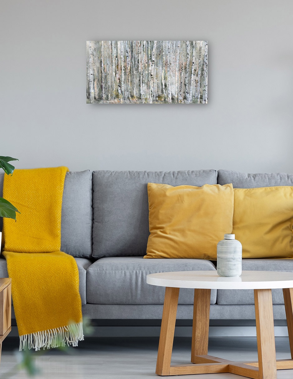 Cuadro decorativo Abedul Susurrante Impresión En Lienzo técnica mixta Bosques 4