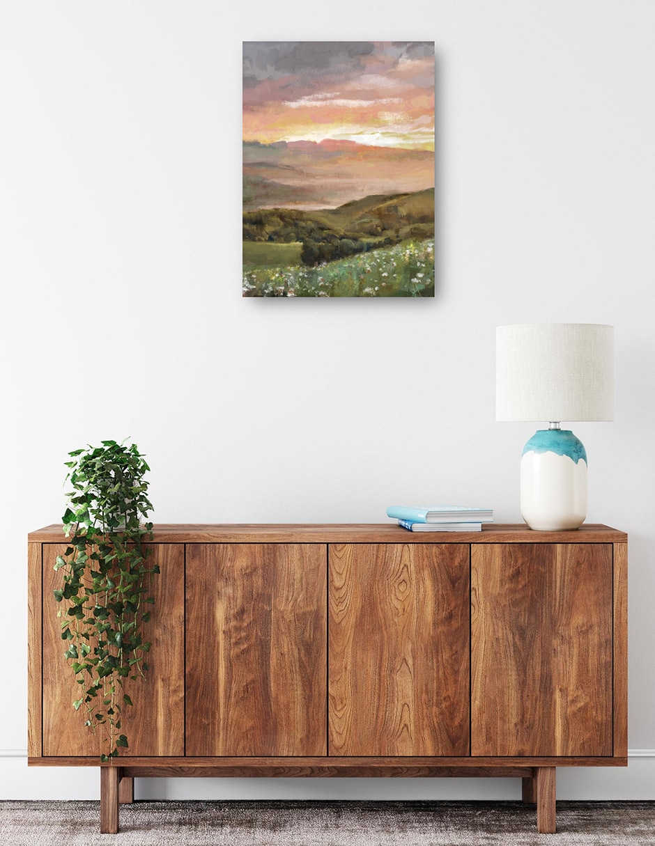 Cuadro decorativo Amanecer Ámbar Impresión En Lienzo técnica mixta Bosques 2