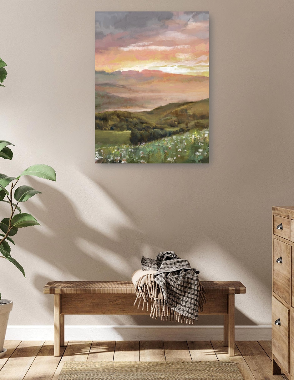 Cuadro decorativo Amanecer Ámbar Impresión En Lienzo técnica mixta Bosques 5