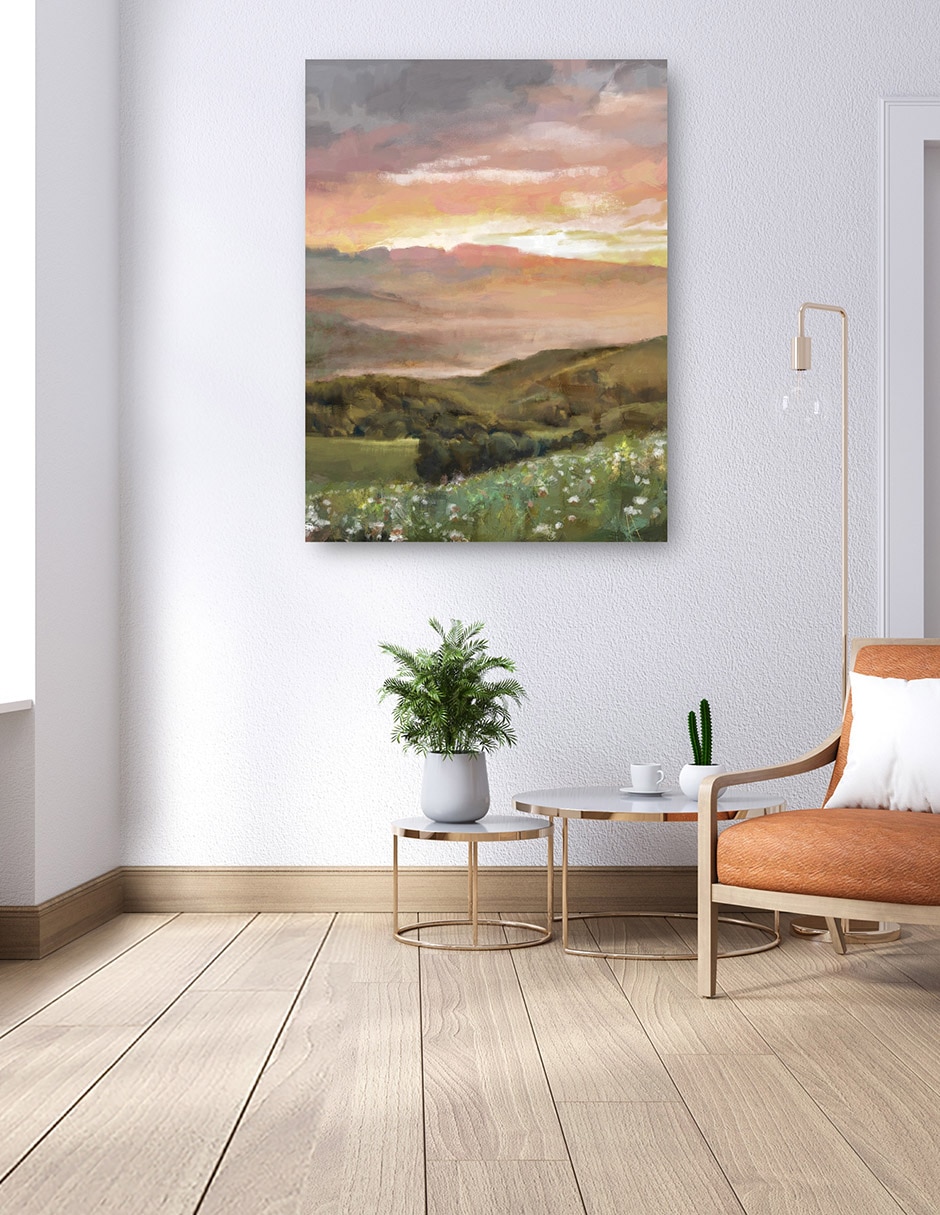 Cuadro decorativo Amanecer Ámbar Impresión En Lienzo técnica mixta Bosques 6
