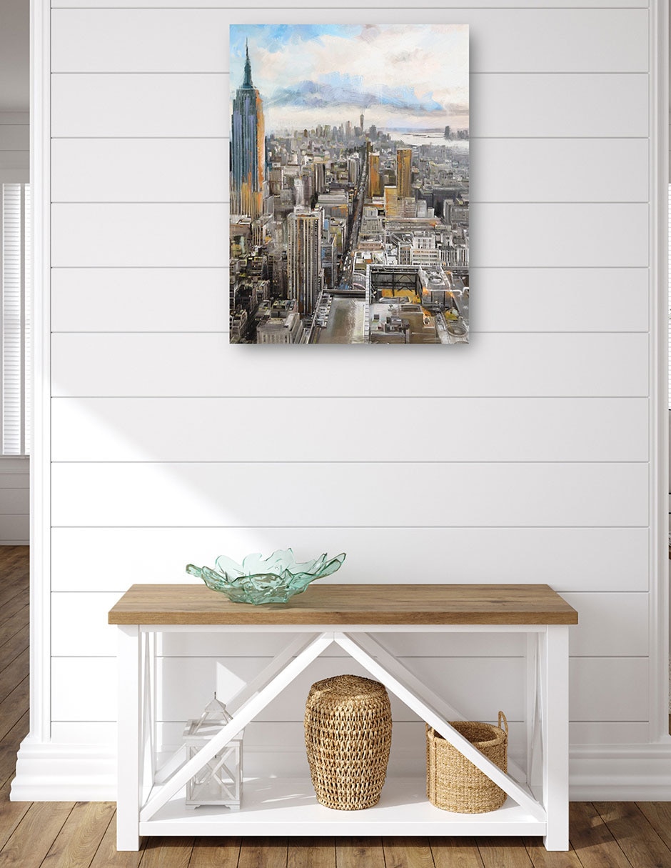 Cuadro decorativo Amanecer Manhattan Impresión En Lienzo técnica mixta Arquitectura 6