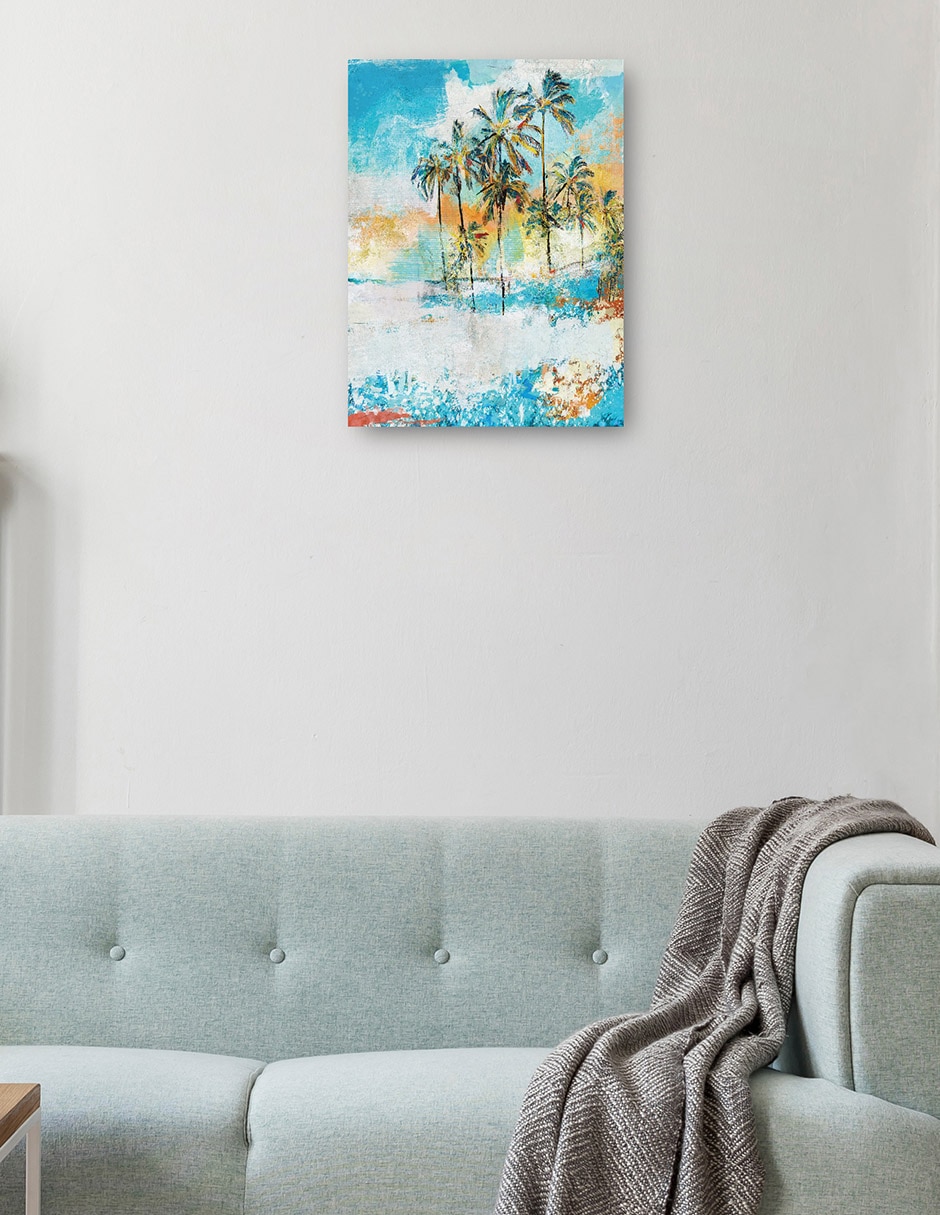 Cuadro decorativo Ambiente Tropical Impresión En Lienzo técnica mixta Costero 2