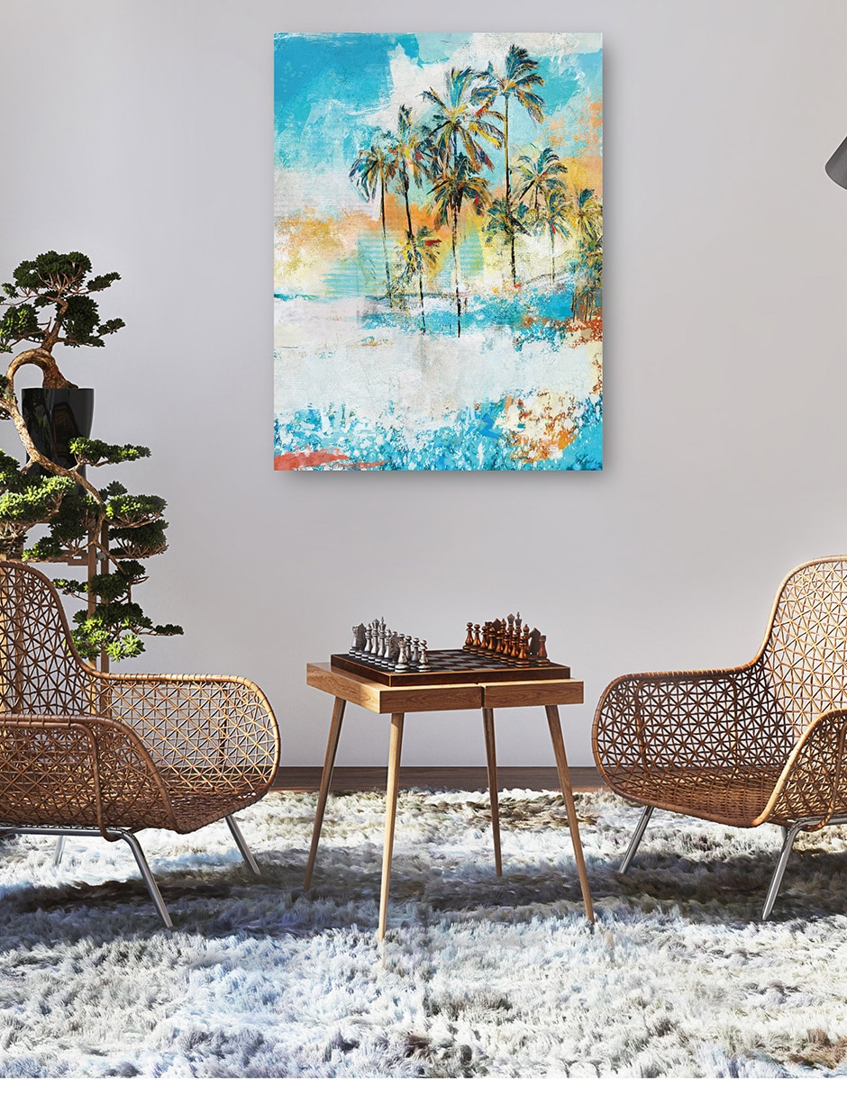 Cuadro decorativo Ambiente Tropical Impresión En Lienzo técnica mixta Costero 5