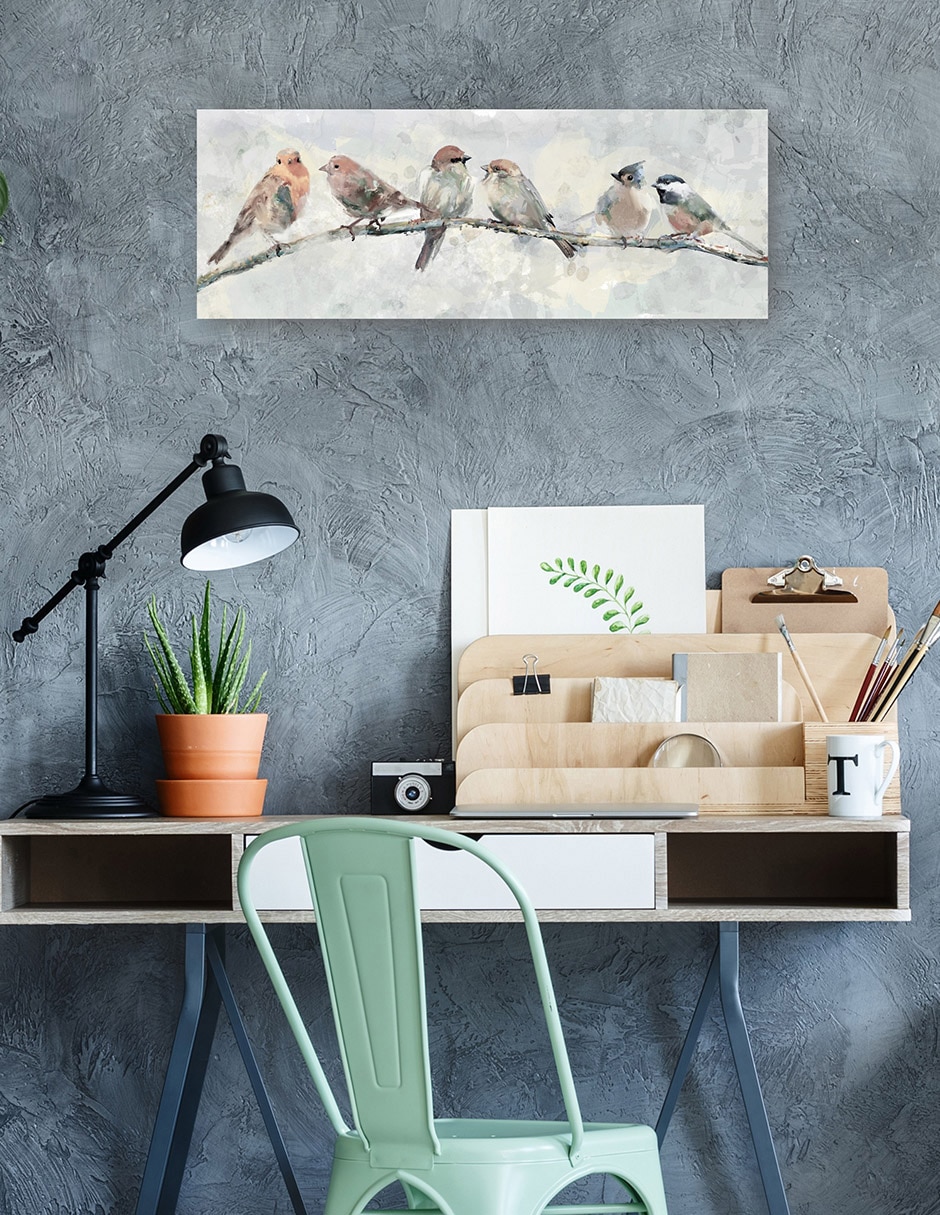 Cuadro decorativo Alineación De Primavera Impresión En Lienzo técnica mixta Aves Silvestres 3