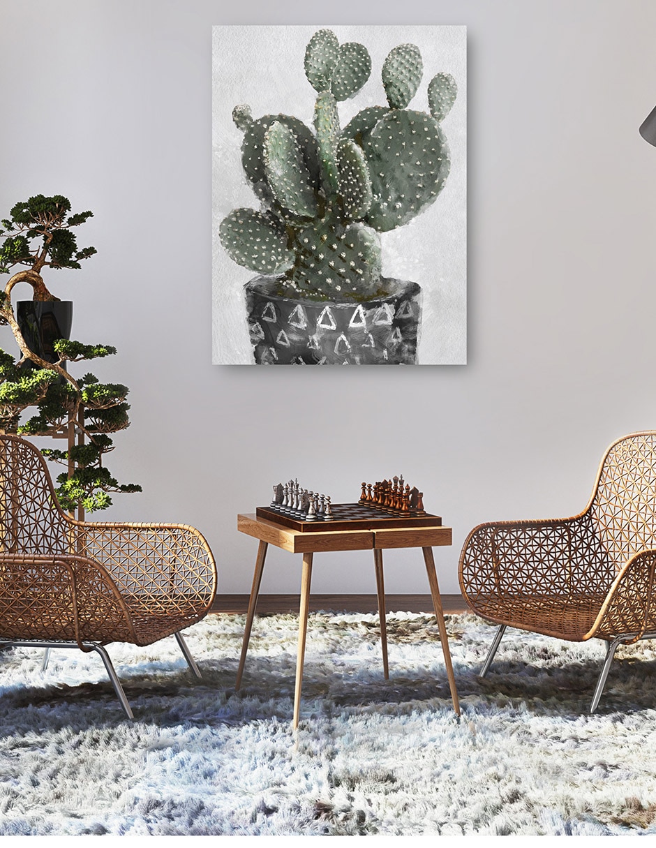 Cuadro decorativo Ambiente Tribal I Impresión En Lienzo técnica mixta Macetas 5