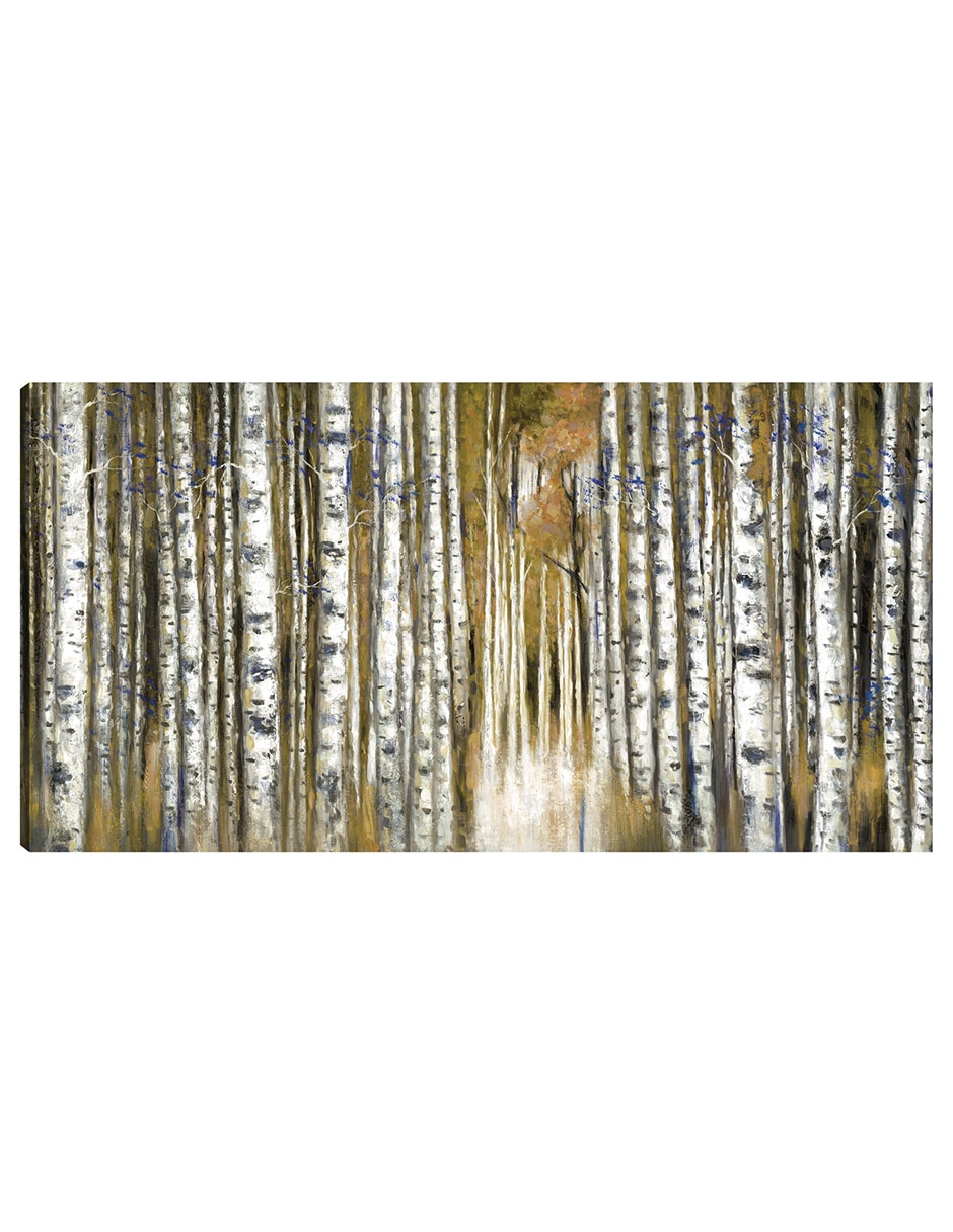 Cuadro decorativo Abedul Momento Oro Impresión En Lienzo técnica mixta Bosques