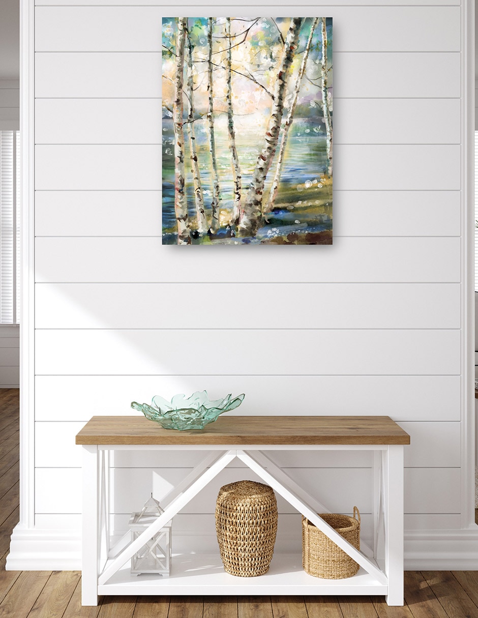 Cuadro decorativo Amanecer De La Casa Del Lago Impresión En Lienzo técnica mixta Bosques 4
