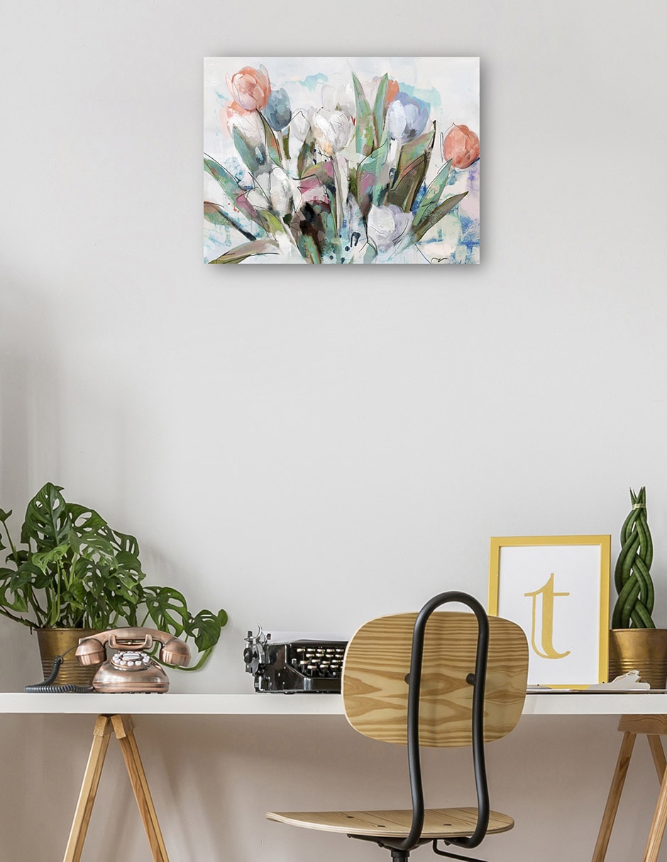 Cuadro decorativo Adoria I Impresión En Lienzo técnica mixta Arreglo Floral 3