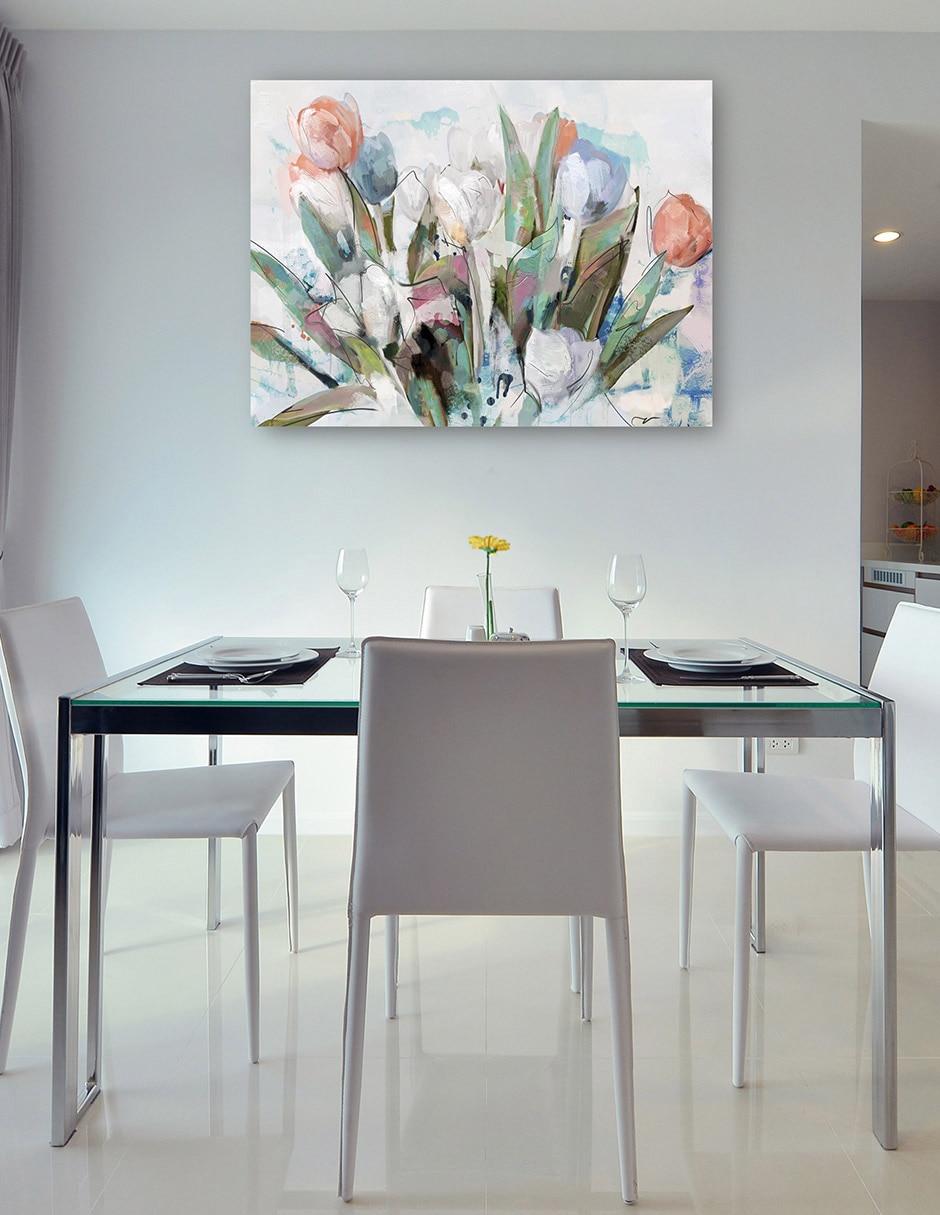Cuadro decorativo Adoria I Impresión En Lienzo técnica mixta Arreglo Floral 6