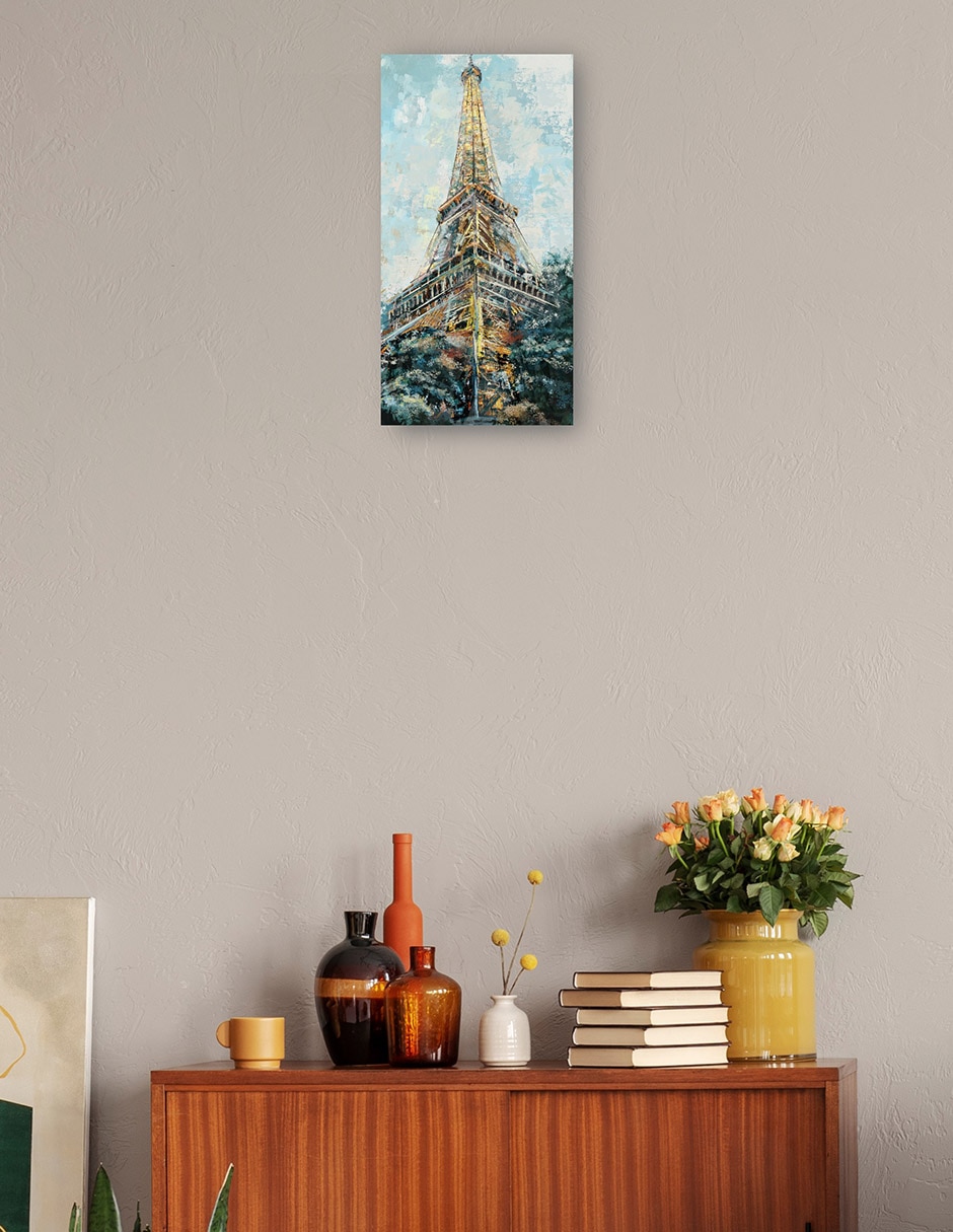 Cuadro decorativo Abstracción Eiffel Impresión En Lienzo técnica mixta Inspiración 3